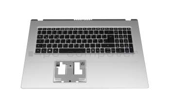 EC395000400 original Acer keyboard incl. topcase DE (german) black/silver with backlight