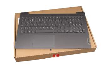EL1K7001100 original Lenovo keyboard incl. topcase DE (german) grey/grey with backlight (USB-C charging port)