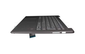 ET171000100 original Lenovo keyboard incl. topcase DE (german) grey/grey with backlight (fingerprint)