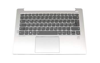 ET171000110 original Lenovo keyboard incl. topcase DE (german) grey/silver with backlight (fingerprint)