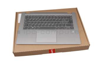 ET173000110 original Lenovo keyboard incl. topcase CH (swiss) grey/silver with backlight