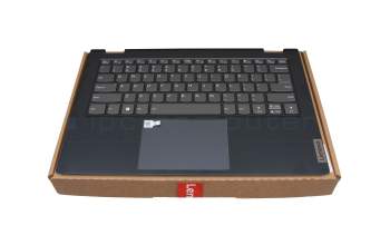 ET375000200 original Lenovo keyboard incl. topcase US (english) grey/blue with backlight