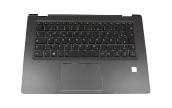 FAIR4000110 original Lenovo keyboard incl. topcase DE (german) black/black with backlight with recess for fingerprint reader