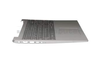 FRU5CB0R16743 original Lenovo keyboard incl. topcase DE (german) grey/silver with backlight
