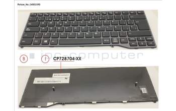 Fujitsu FUJ:CP728704-XX KEYBOARD BLACK W/O TS SPAIN