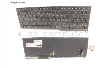 Fujitsu FUJ:CP757777-XX KEYBOARD 10KEY BLACK W/ BL SWISS