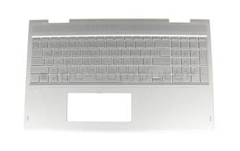 HPM16M7 original HP keyboard incl. topcase DE (german) silver/silver with backlight