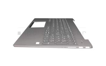 HQ20900712000 original Lenovo keyboard incl. topcase SP (spanish) grey/grey with backlight