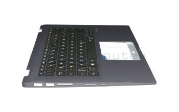 HQ21011573000 original Huaqin keyboard incl. topcase DE (german) black/blue with backlight