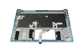 HQ21011641007 original Acer keyboard incl. topcase DE (german) black/blue with backlight