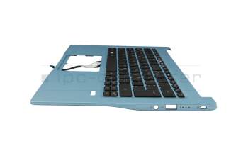 HQ21011641007 original Acer keyboard incl. topcase DE (german) black/blue with backlight