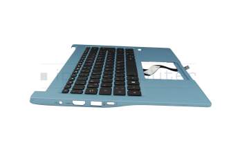 HQ21011641007 original Acer keyboard incl. topcase DE (german) black/blue with backlight