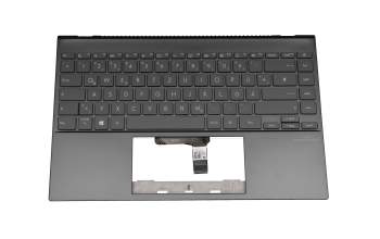 HQ21012665007 original Asus keyboard incl. topcase DE (german) grey/black