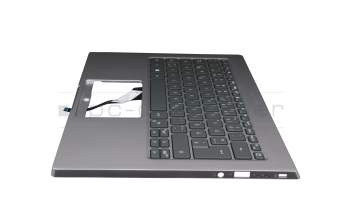 HQ21014540007 original Acer keyboard incl. topcase DE (german) silver/silver with backlight