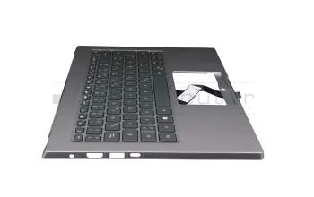 HQ3160B586007 original Acer keyboard incl. topcase DE (german) silver/silver with backlight