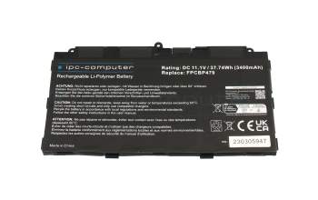 IPC-Computer battery compatible to Fujitsu CP785375-03 with 37.74Wh
