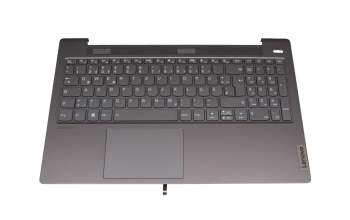 JHQE1 original Lenovo keyboard incl. topcase DE (german) grey/grey with backlight Fingerprint (USB-C charging port)