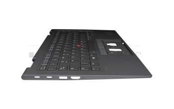 KCS10A16L original Lenovo keyboard incl. topcase DE (german) grey/grey with backlight and mouse-stick