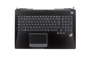 Keyboard (FR) + topcase, touchpad silver edge for Asus ROG G750JS