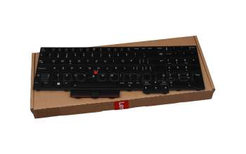 Keyboard CH (swiss) black/black matte with backlight and mouse-stick original suitable for Lenovo ThinkPad L15 Gen 2 (20X3/20X4)