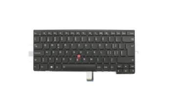 Keyboard CH (swiss) black/black matte with backlight and mouse-stick original suitable for Lenovo ThinkPad T440s (20AQ/20AR)