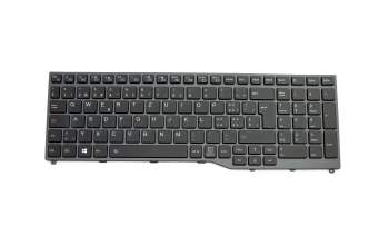 Keyboard CH (swiss) black/black matte with backlight original suitable for Fujitsu LifeBook E558