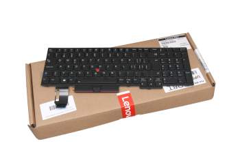 Keyboard CH (swiss) black/black with backlight and mouse-stick original suitable for Lenovo ThinkPad E590 (20NB/20NC)