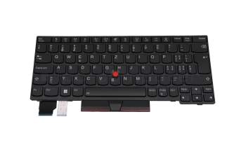 Keyboard CH (swiss) black/black with backlight and mouse-stick original suitable for Lenovo ThinkPad L13 Gen 2 (20VH/20VJ)
