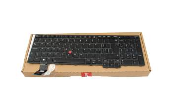 Keyboard CH (swiss) black/black with backlight and mouse-stick original suitable for Lenovo ThinkPad P16v G2 (21KX/21KY)