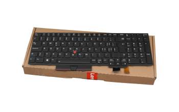 Keyboard CH (swiss) black/black with backlight and mouse-stick original suitable for Lenovo ThinkPad P51s (20HB/20HC/20JY/20K0)