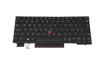 Keyboard CH (swiss) black/black with backlight and mouse-stick original suitable for Lenovo ThinkPad X390 (20Q0/20Q1)