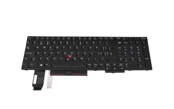 Keyboard CH (swiss) black/black with mouse-stick original suitable for Lenovo ThinkPad E590 (20NB/20NC)