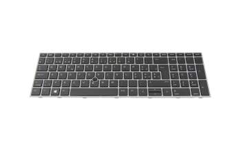 Keyboard CH (swiss) black/silver with backlight and mouse-stick original suitable for HP ZBook 15 G6