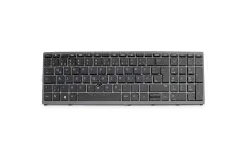 Keyboard DE (german) black/anthracite with backlight and mouse-stick suitable for HP ZBook 17 G3