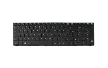 Keyboard DE (german) black/black matte with backlight (N75) original suitable for Sager Notebook NP6870 (N870HJ1)
