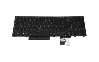 Keyboard DE (german) black/black matte with backlight and mouse-stick original suitable for Lenovo P15 Gen 2 (20YQ/20YR)