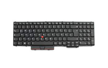 Keyboard DE (german) black/black matte with backlight and mouse-stick suitable for Lenovo ThinkPad P50 (20EQ/20EN)