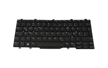 Keyboard DE (german) black/black matte with backlight original suitable for Dell Latitude 13 (7350)