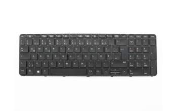 Keyboard DE (german) black/black matte with backlight original suitable for HP ProBook 455 G3