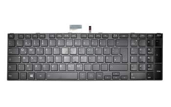 Keyboard DE (german) black/black matte with backlight original suitable for Toshiba Satellite L850D