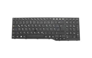 Keyboard DE (german) black/black matte with mouse-stick original suitable for Fujitsu LifeBook E554