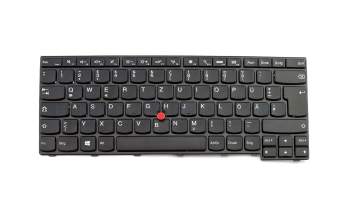 Keyboard DE (german) black/black matte with mouse-stick original suitable for Lenovo ThinkPad E450 (20DC/20DD)