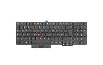 Keyboard DE (german) black/black matte with mouse-stick original suitable for Lenovo ThinkPad P51 (20HH/20HJ/20MM/20MN)