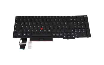 Keyboard DE (german) black/black matte with mouse-stick original suitable for Lenovo ThinkPad T15 Gen 2 (20W4/20W5)