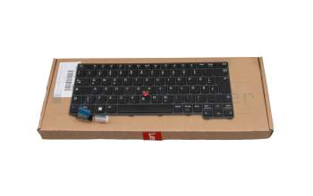 Keyboard DE (german) black/black matte with mouse-stick original suitable for Lenovo ThinkPad X13 G3 (21BN/21BQ)