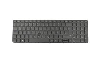 Keyboard DE (german) black/black with backlight and mouse-stick original suitable for HP ProBook 650 G2
