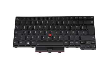 Keyboard DE (german) black/black with backlight and mouse-stick original suitable for Lenovo ThinkPad L14 Gen 1 (20U5/20U6)