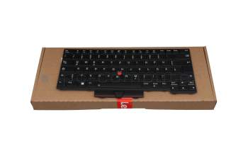 Keyboard DE (german) black/black with backlight and mouse-stick original suitable for Lenovo ThinkPad L14 Gen 2 (20X1/20X2)