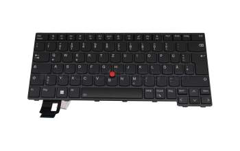 Keyboard DE (german) black/black with backlight and mouse-stick original suitable for Lenovo ThinkPad L14 Gen 3 (21C1/21C2)