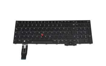 Keyboard DE (german) black/black with backlight and mouse-stick original suitable for Lenovo ThinkPad L15 Gen 4 (21H3/21H4)